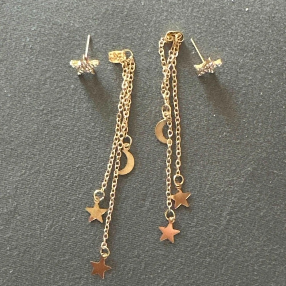 🌙 Celestial Moon Dangle Earrings 🌙 - Picture 3 of 4